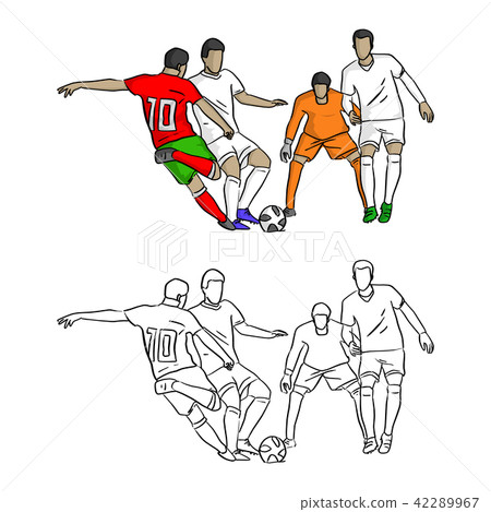 soccer player shooting a goal vector-插圖素材 [42289967] - PIXTA圖庫