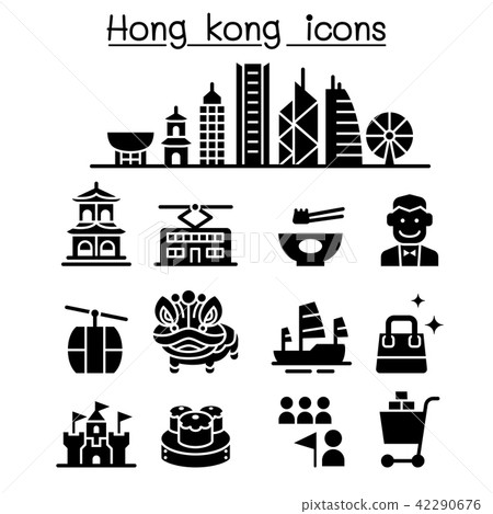 Hong kong icon set 42290676