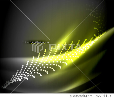 Neon glowing techno lines, hi-tech futuristic abstract background template with square shapes 42291103