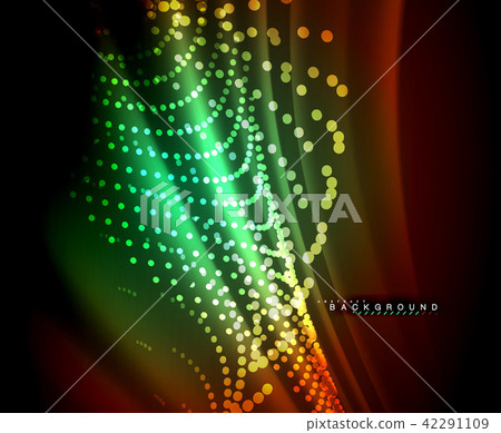 Neon glowing techno lines, hi-tech futuristic abstract background template with square shapes Neon glowing techno lines, hi-tech futuristic abstract background template with square shapes 42291109