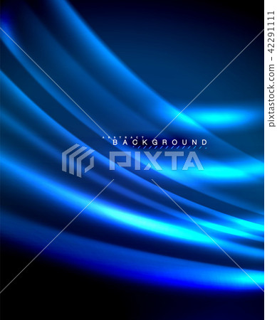 Neon glowing techno lines, hi-tech futuristic abstract background template with square shapes Neon glowing techno lines, hi-tech futuristic abstract background template with square shapes 42291111