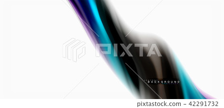 Fluid liquid mixing colors concept on light grey background, curve flow, trendy abstract layout 42291732