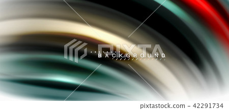 Fluid liquid mixing colors concept on light grey background, curve flow, trendy abstract layout 42291734