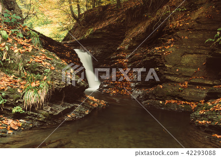 Autumn mountain waterfall Autumn mountain waterfall 42293088