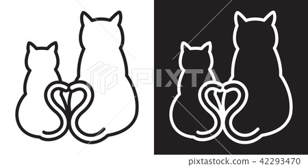 Two cats icon symbol Royalty Free Vector Image