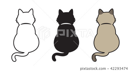 Cat Vector icon logo kitten neko doodle 42293474