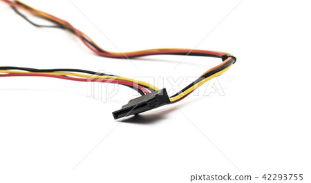 Wires for power supply on white background Wires for power supply on white background 42293755