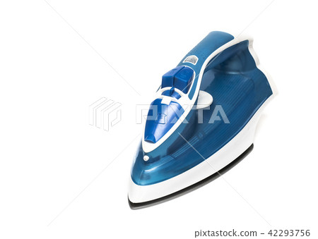White and blue iron on a white background 42293756