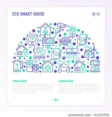 Eco smart house concept in half circle Eco smart house concept in half circle 42294566