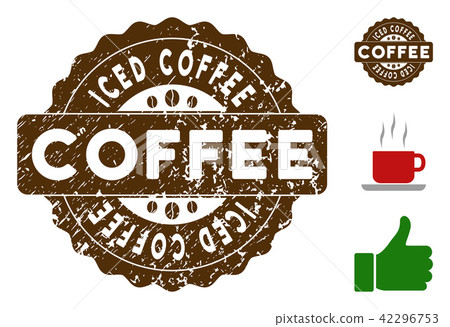 Iced Coffee Reward Stamp with Dirty Effect 42296753