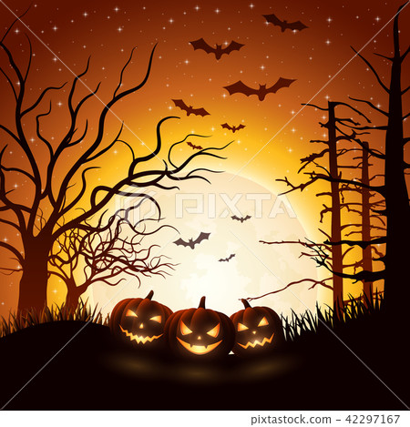 Cartoon Halloween pumpkins 42297167