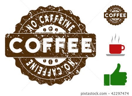 No Caffeine Badge Stamp with Grunge Style 42297474