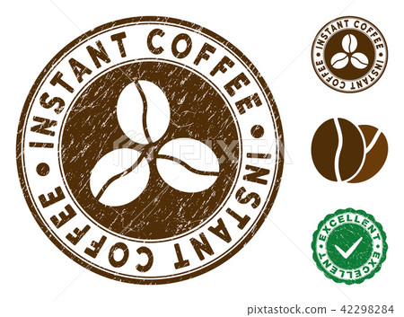 Instant Coffee Stamp with Scratched Texture 42298284