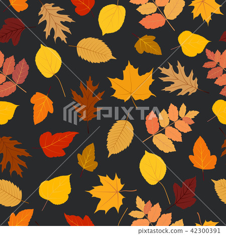 Seamless pattern autumn colorful leaves background - Stock Illustration ...