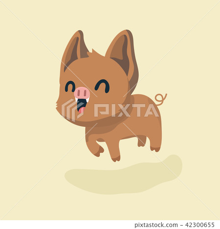 Cute Cartoon Wild Boar. Funny Vector Animal. 42300655
