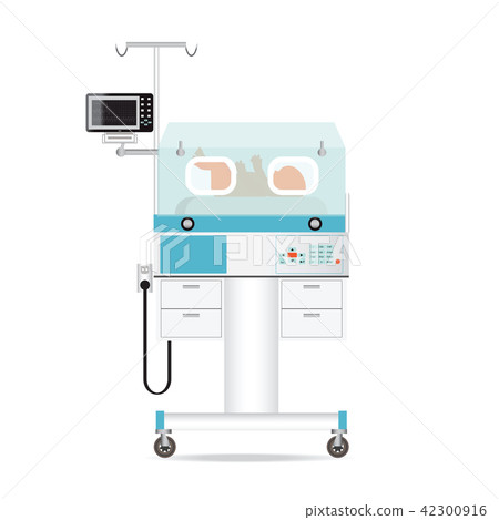 Infant incubator technology with new born baby 42300916