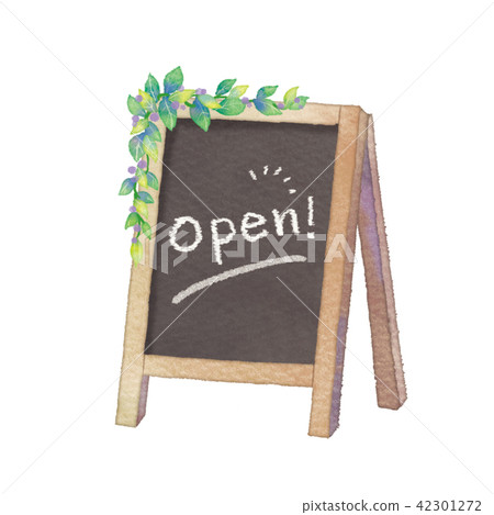 Illustration of signboard on blackboard 42301272