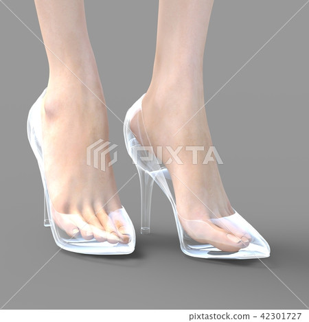 Female foot pump inside transparency perming3DCG real illustration material 42301727
