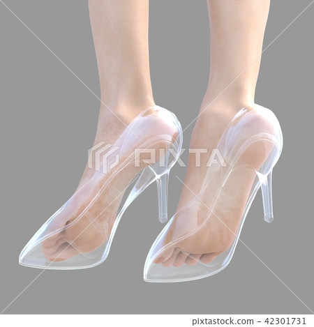 Female foot pump inside transparency perming3DCG real illustration material 42301731