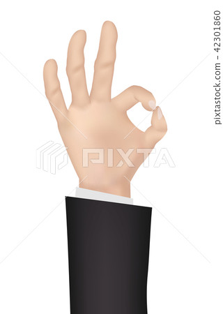 hand with OK signal on white background hand with OK signal on white background 42301860
