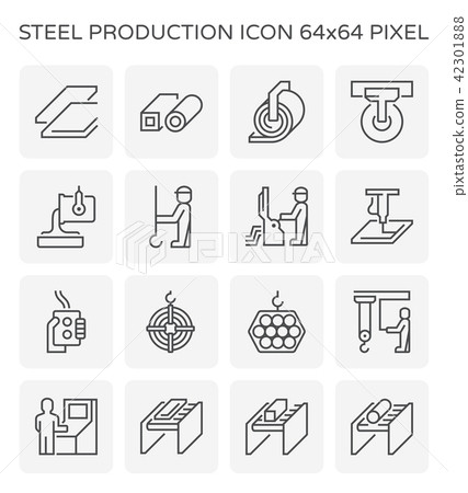 steel production icon 42301888