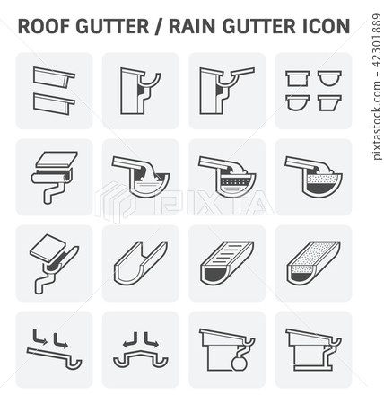 roof gutter icon roof gutter icon 42301889