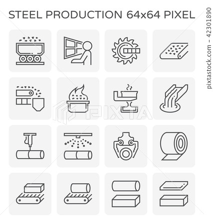 steel production icon steel production icon 42301890