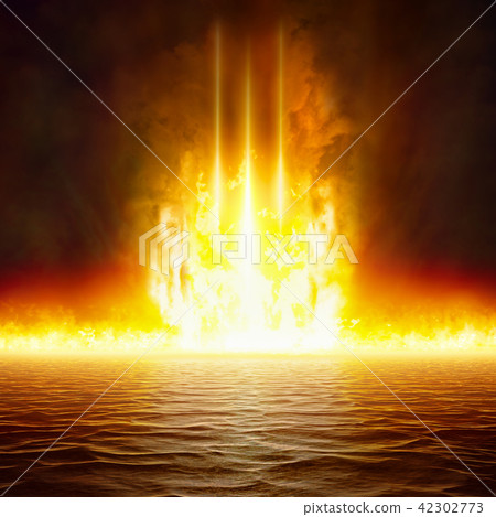 Hell realm, dark red apocalyptic sky, end of world 42302773