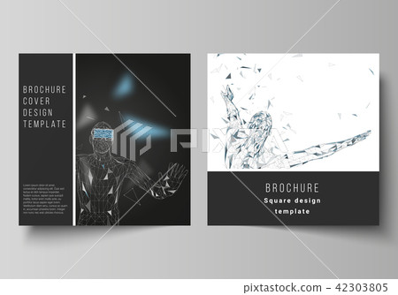Minimal vector illustration of editable layout of two square format covers design templates for Minimal vector illustration of editable layout of two square format covers design templates for 42303805