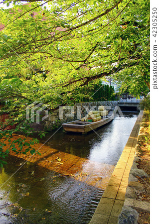 Kyoto Takase River And Takase Boat Rear Stock Photo