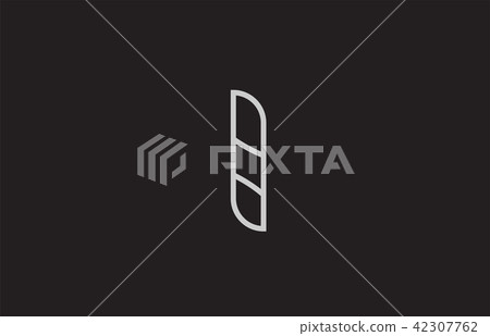 black and white alphabet letter i logo icon design - Stock Illustration ...