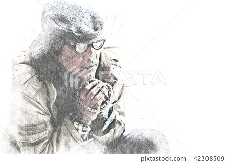 homeless man looking forward watercolor painting homeless man looking forward watercolor painting 42308509