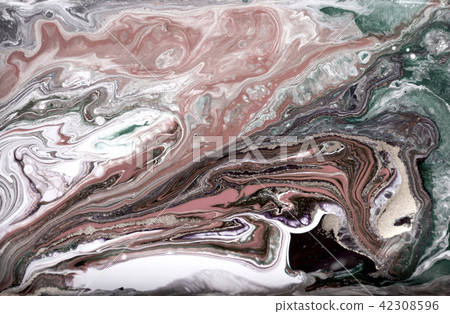 Marble abstract acrylic background. Marbling artwork texture. Agate ripple pattern. Gold powder. 42308596