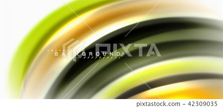 Fluid liquid mixing colors concept on light grey background, curve flow, trendy abstract layout 42309035