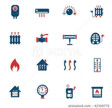 heating icon set 42309778