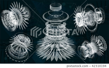 Mechanical scheme, vector illustration set 42310194