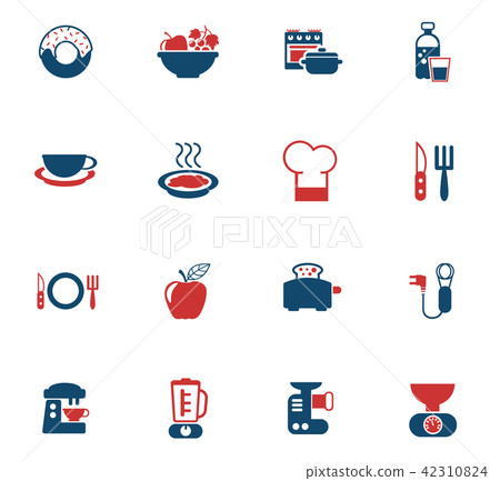 food and kitchen icon set 42310824