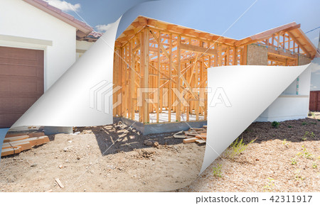 House Construction Framing with Page Corners Flipping to Complet House Construction Framing with Page Corners Flipping to Complet 42311917