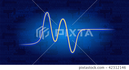 Neon wave graph against binary code background Neon wave graph against binary code background 42312146
