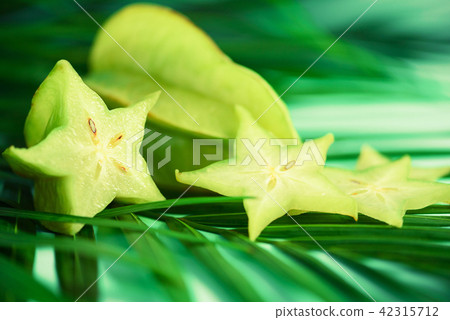 Exotic star fruit or averrhoa carambola over 42315712