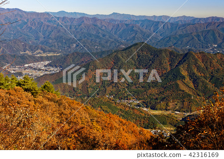從Doshi·26th-night山看到的Tsuru-shi街和Okutama的山脈 42316169