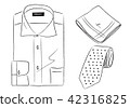 Men's Business Item Y Shirt Handkerchief Tie Illustration 42316825