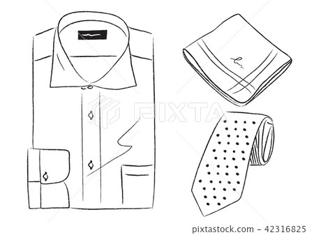 Men's Business Item Y Shirt Handkerchief Tie Illustration 42316825