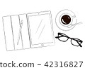 Men's business item tablet glasses coffee cup illustration 42316827