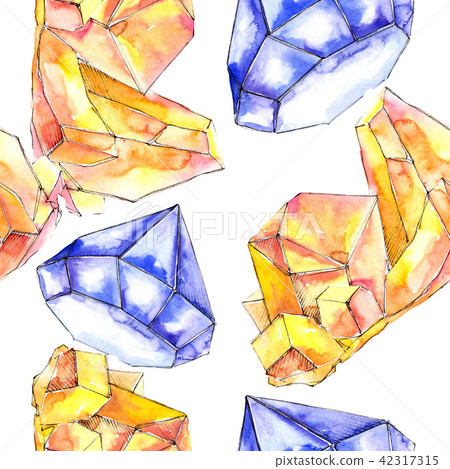 Colorful diamond rock jewelry mineral.Seamless background pattern. 42317315