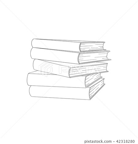 Vector Sketch book pile, stack Vector Sketch book pile, stack 42318280