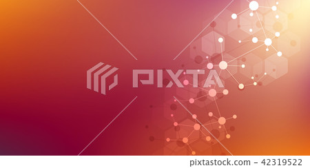 Molecular structure background and communication. Abstract background from molecule DNA. Medical 42319522