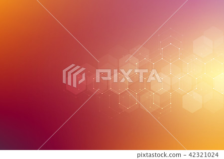 Abstract science and technology concept from hexagonal elements. Polygonal geometric design with 42321024