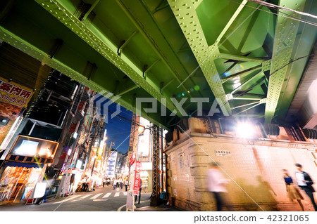 Tokyo's urban landscape in Japan Shinbashi at night 42321065