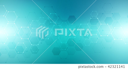 Medical background from hexagons. Geometric elements of design for modern communications, medicine 42321141